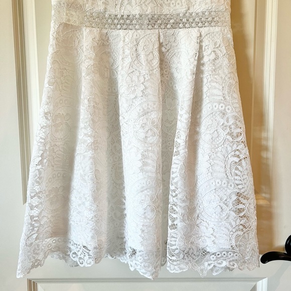 NWT Francescas Lace Off The Shoulder Fit And Flare White Dress Lined medium - Picture 4 of 13